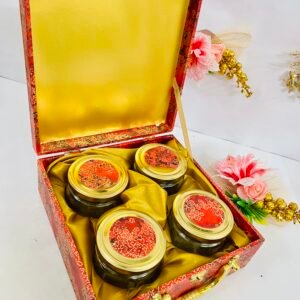 Elegant 4 Jar Printed Dryfruit Box By Uphaar Creators