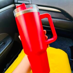 1200ML Stainless Steel Vacuum Insulated Tumbler with Lid & Straw | Double Wall Travel Mug | Leak Resistant Coffee Cup with Handle for Office, Gym & Travel