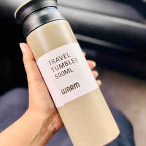 500 ml Vacuum Travel Coffee Mug with Flip Leak‑Proof Lid – Insulated Hot & Cold Tumbler for Office, Car, School & Camping (Skin)