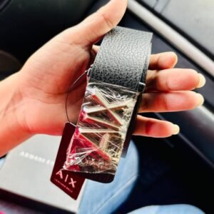 Uphaar Creators A|X Press Pin Genuine Leather Belt For Men | Formal And Casual | Metallic Finish Buckle – Black