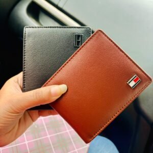 Tommy Hilfiger Men's Leather Wallet | Solid Passcase Bi-Fold with 12 Card Slots | Stylish Purse for Gents